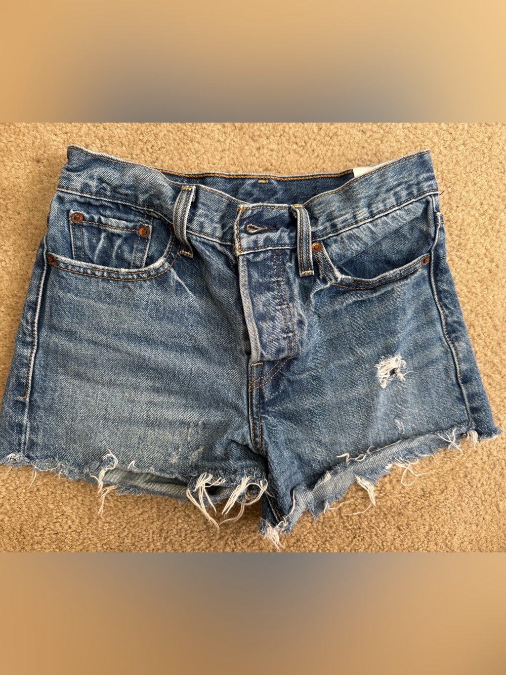 Levi's Sz 25 Light Blue Distressed Cutoff Jean Shorts